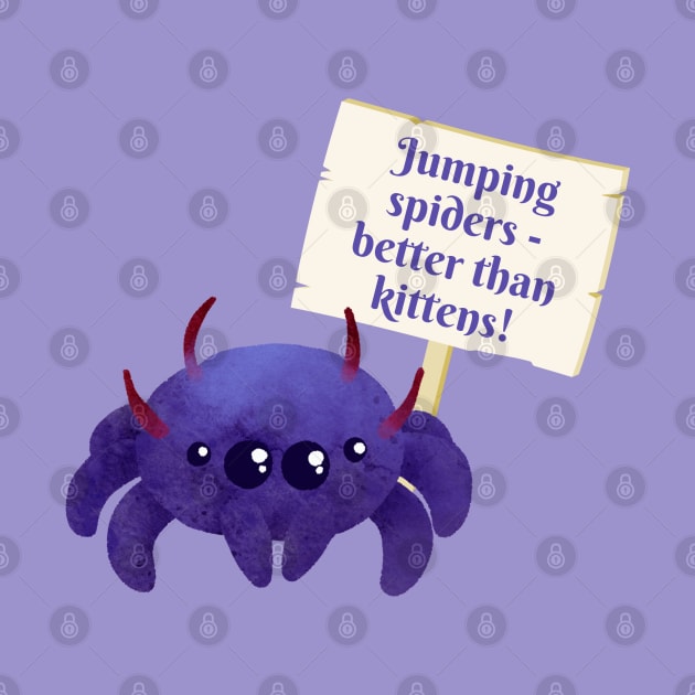 Funny Cute Jumping Spider Dad or Mum Fan Kawaii Pet Sign by Witchy Ways