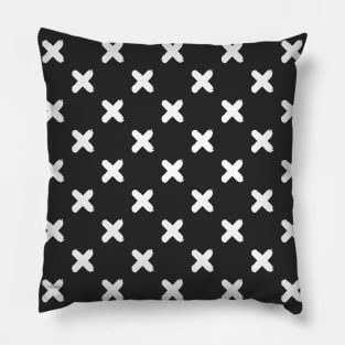 Crosses pattern black white Pillow