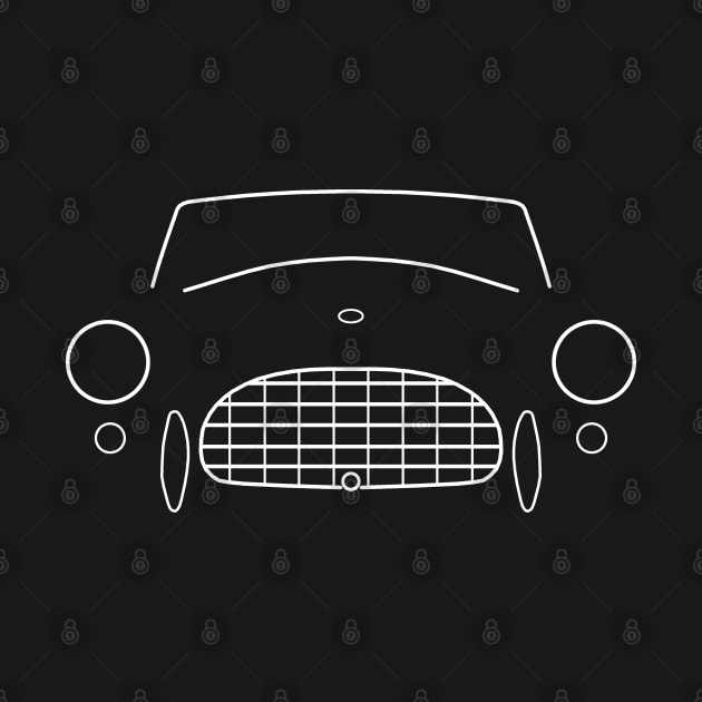 AC Ace 1960s classic car white outline graphic by soitwouldseem