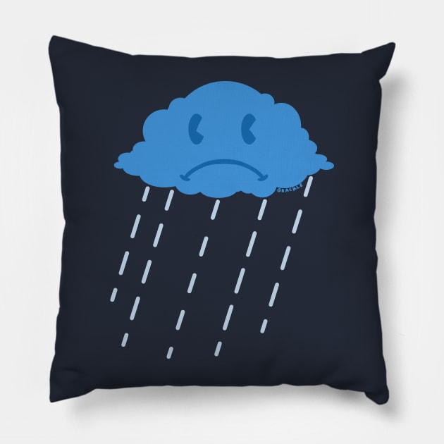 Stormy Little Rain Cloud Pillow by Jan Grackle