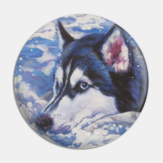 Siberian Husky Fine Art Painting Pin by LASHEPARD