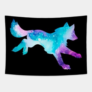 Running Galaxy Wolf Tapestry