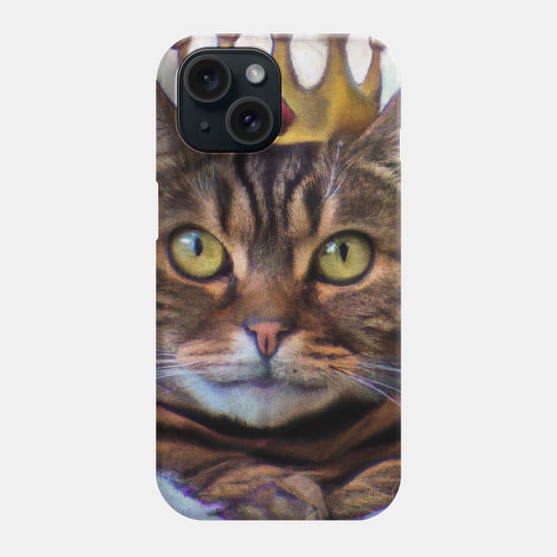 Cat with Crown Phone Case by maxcode