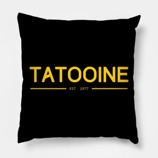 TATOOINE yellow text Pillow