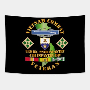 Vietnam Combat Infantry Veteran w 3rd Bn 22nd Inf - 4th ID SSI Tapestry