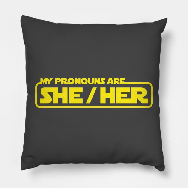 pronouns she her Pillow by nielsrevers