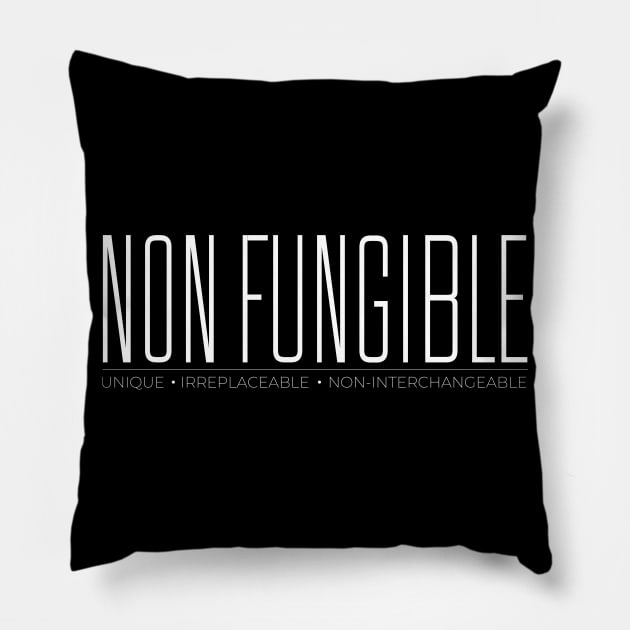 Non Fungible – WHITE Pillow by My Tiny Apartment