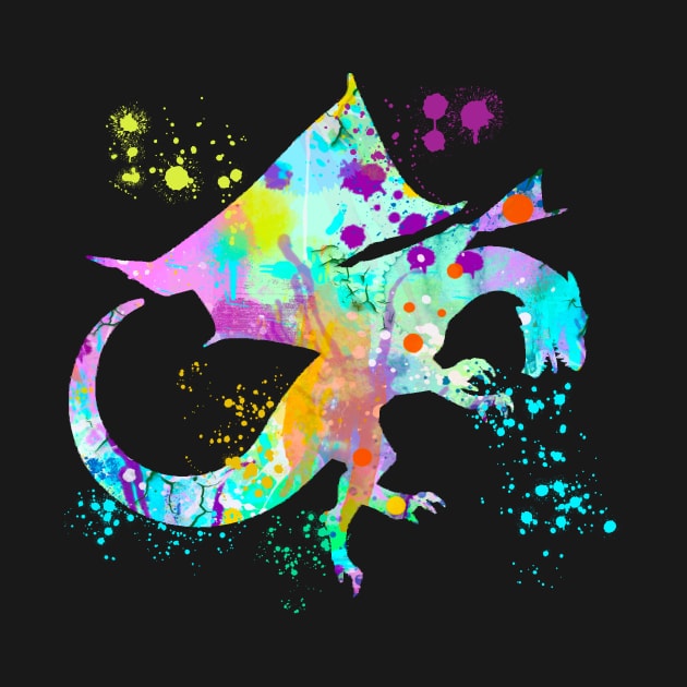Dragon Watercolor Splash Love Dragons by joannejgg