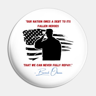 Nation Owes a Debt Memorial Day Fallen Heroes Flag Pin