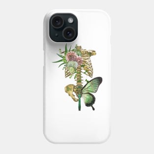 Skeleton, Flower And Butterfly Phone Case