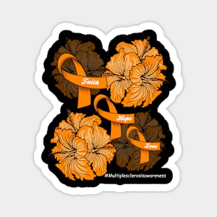 Faith Hope Love Orange Ribbon Multiple Sclerosis Awareness Magnet