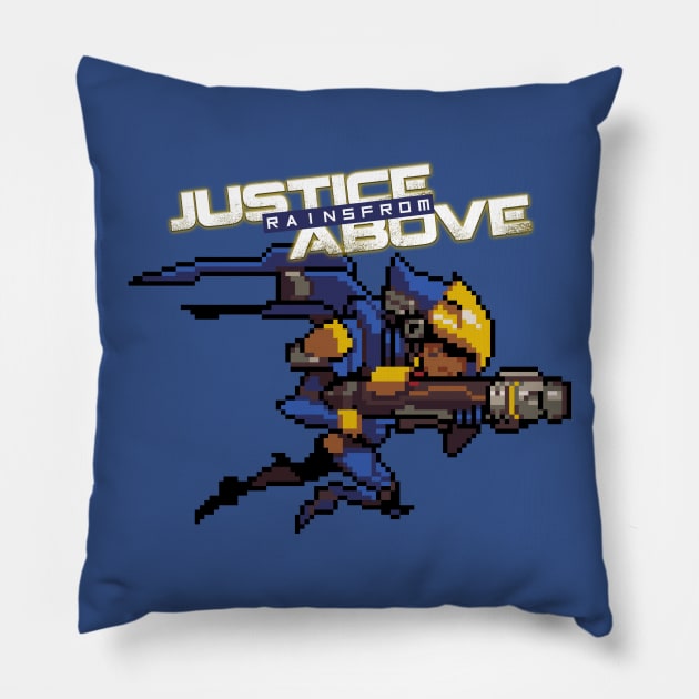 Overwatch - 16 Bit Pharah Quote Pillow by wyckedguitarist