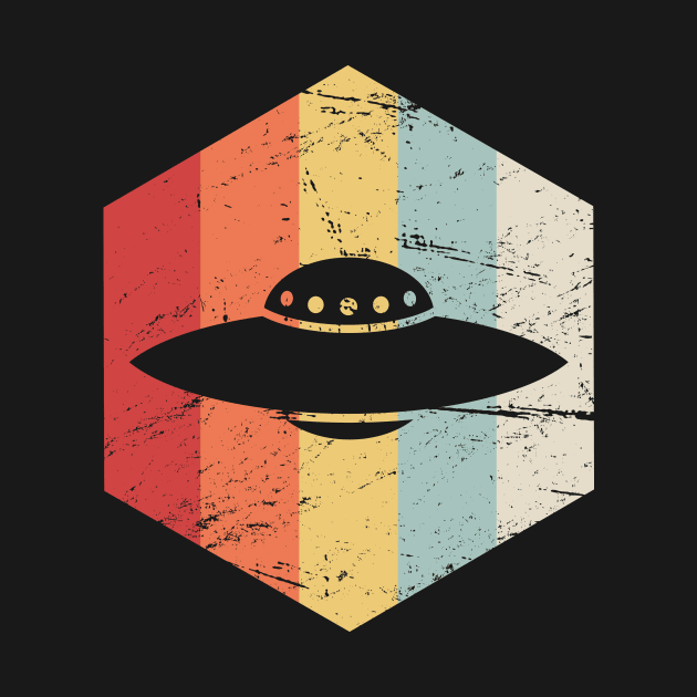 Vintage Retro Alien UFO Icon by MeatMan