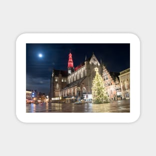 Haarlem Night - Christmas at the St Bavo Church Magnet