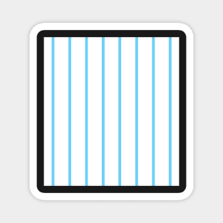 Narrow turquoise and white stripes Magnet