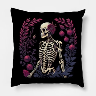 Floral Skeleton Pillow