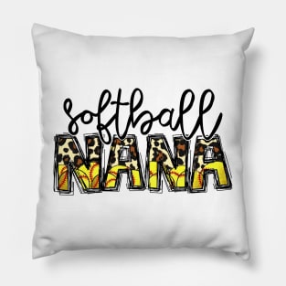 Softball Nana Leopard   Softball Nana Pillow