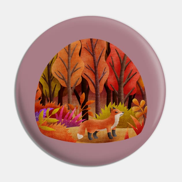 Fox in the forest Pin by CleanRain3675