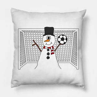 Christmas Football Snowman Soccer Goalkeeper Xmas 2022 Pillow