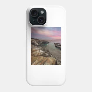 Sunset over Beavertail Lighthouse in Jamestown, Rhode Island Phone Case