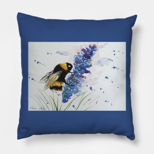 Bumble bee and Blue Lavender Pillow