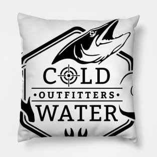 Cold Water Logo Black Pillow