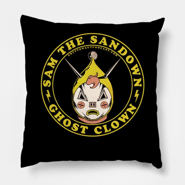 Sam The Sandown Ghost Clown Pillow by The Cryptonaut Podcast 