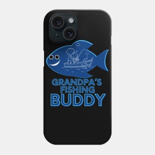 Happy vibes grandpa's fishing buddy blue Phone Case