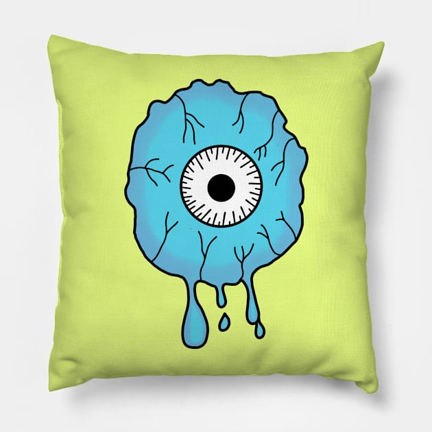 Eyeball - Blue Pillow by frankenstipple