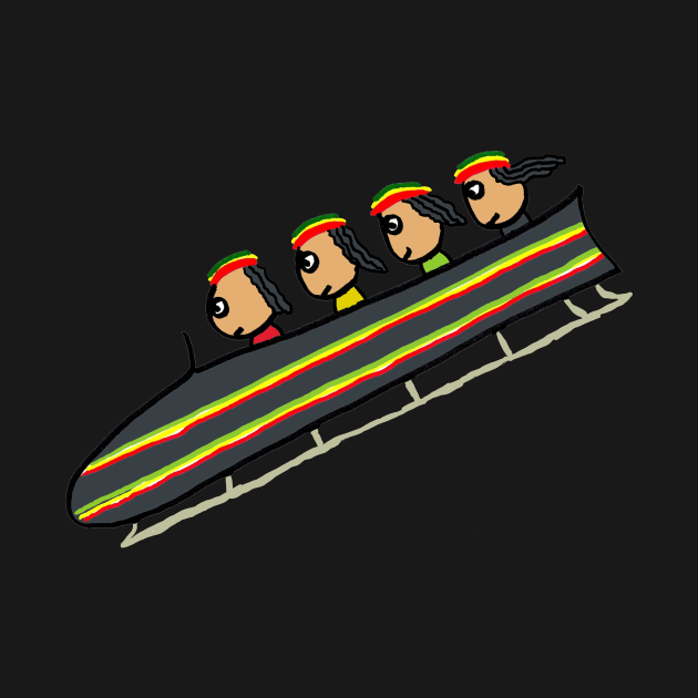 Cool Runnings Jamaican Bobsleigh Team by Mark Ewbie