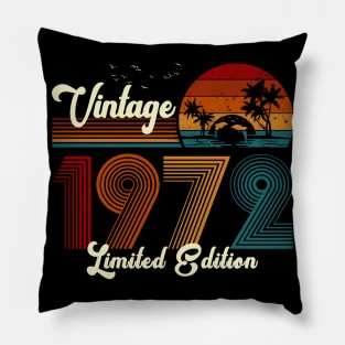 Vintage 1972 Shirt Limited Edition 48th Birthday Gift Pillow