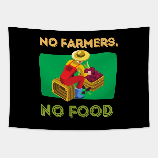 No Farmers, No Food Tapestry by Random Prints