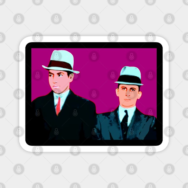 lucky luciano and meyer lansky pop art Magnet by oryan80