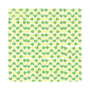 Green and yellow zig zag pattern design T-Shirt