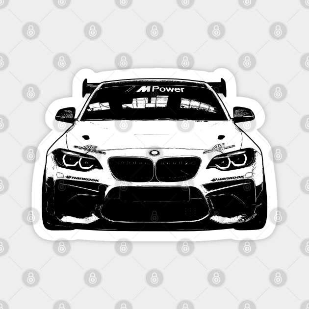 BMW M2 Racing Sketch Art Magnet by KAM Std