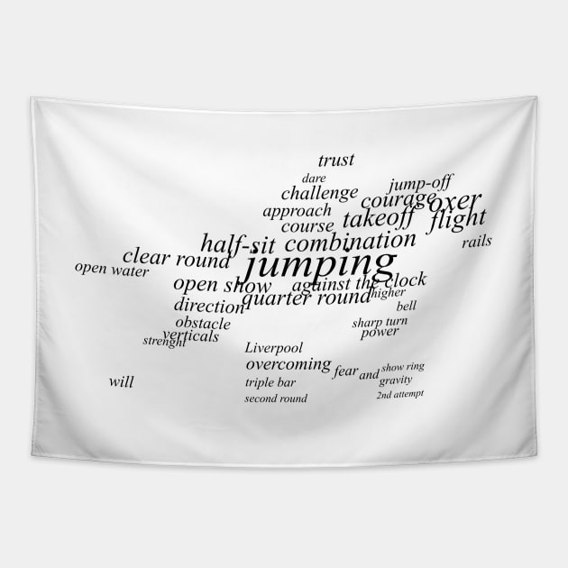 Equestrian Dictionary - Jumping (light) Tapestry by ThunderboltFire