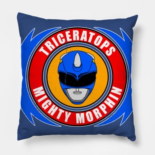 Blue Triceratops Pillow