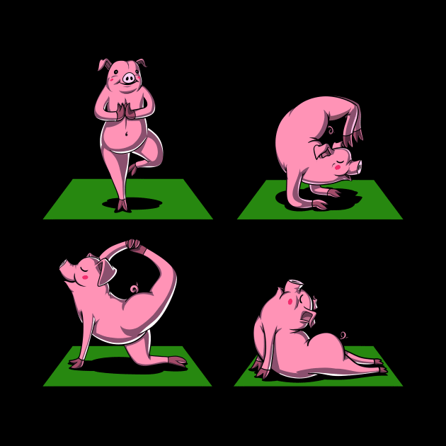 Pig Yoga Workout Poses by underheaven