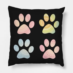 Dog paw with mandala art sticker pack Pillow