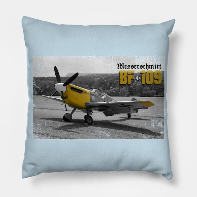 BF-109  Fighter Pillow by Illustratorator