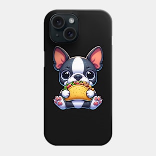 Boston Terrier Eating Taco Phone Case