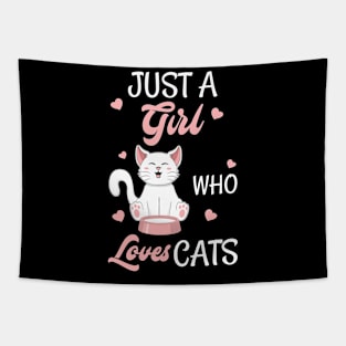 Cat Lover Girl Tapestry