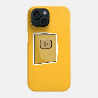 Gold color you tube play button award sticker design vector illustration. Victory object icon concept. Play button logo symbol icon. Phone Case