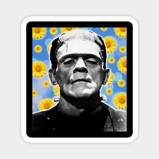 FRANKENSTEINS MONSTER and FLOWERS! Magnet