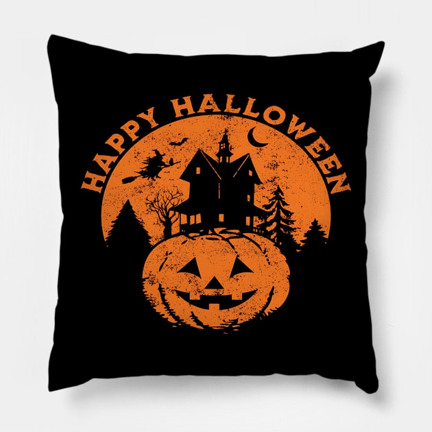 Vintage Halloween - Happy Halloween Pillow by Moipa