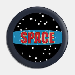 Space stars typography design Pin