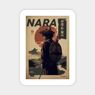 Nara Samurai Vintage Travel Art Poster Magnet
