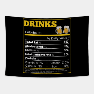 Funny Drinks Nutrition Facts Label Thanksgiving Tapestry