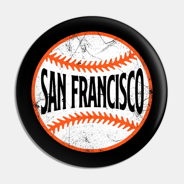 San Francisco Retro Baseball - Black Pin by KFig21