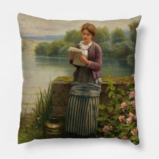 Interesting News by Daniel Ridgway Knight Pillow